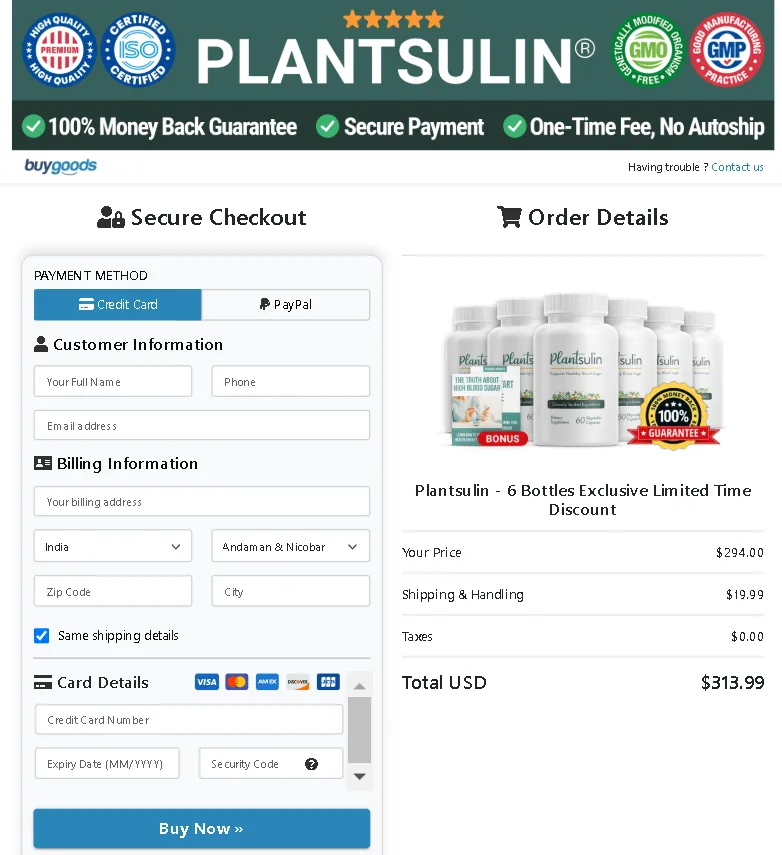 plantsulin checkout